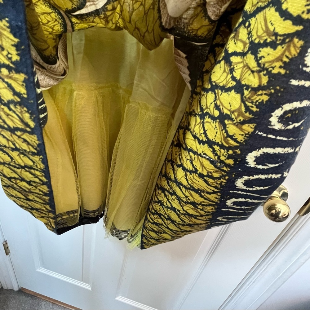Anthropologie Vanessa and Virginia Yellow and Black Fish Dress Size 4 - Picture 7 of 10